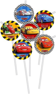 Трубочки для коктейля Тачки Формула 6шт/уп