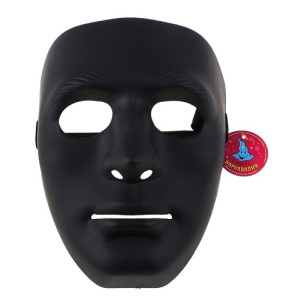 Маска пластик лицо черная