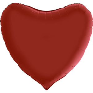 360S05RR-Heart-36inc-Satin-Rubin-Red