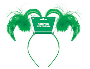 Ободок-антенки Хвостики зеленые