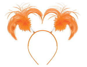 Ободок-антенки Хвостики оранжевые