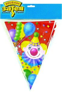 Гирлянда-вымп Клоун с шарами 360см/G