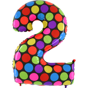Шар цифра 2 Яркий горох