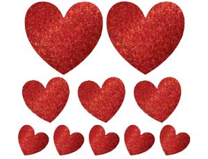 Баннер-комплект Сердце блеск 10шт/А