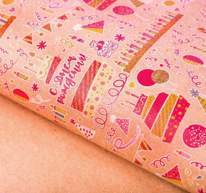 Бумага крафт Праздничный торт 50*70см