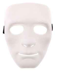 Маска пластик лицо белая
