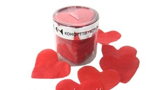 Конфетти Сердца бум негор красн 5см 60г