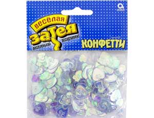 Конфетти Сердца с вензелем перл 14гр/A