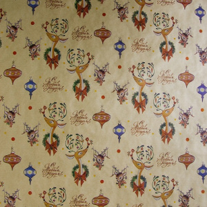 Бумага крафт Праздничные олени 0,72*10м