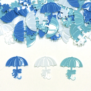 Конфетти пластиковое Зонтики голубые ассорти 14гр