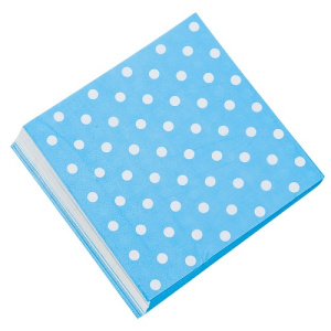 Салфетка Голубая в горох 20шт