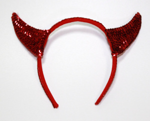 Рога дьявола с блестками красн. мал