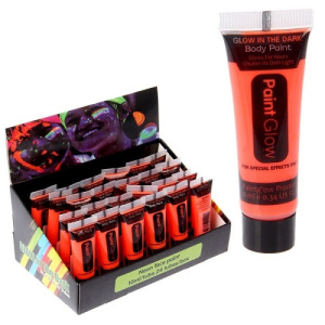 Грим д/лица ярко оранжевый неон светится в темноте