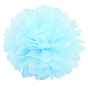 Помпон бумажный 40 см. голубой