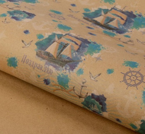 Бумага крафт Морское путешестьвие 50*70см