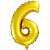 Шар цифра 6 золото 41см