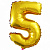 Шар цифра 5 золото 41см