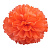 Помпон бумажный 40 см. оранжевый