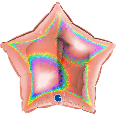 19283GHRG-Star-18inc-Glitter-Holographic-Rose-Gold-1