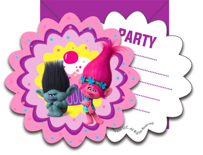 Приглашения Тролли 6шт